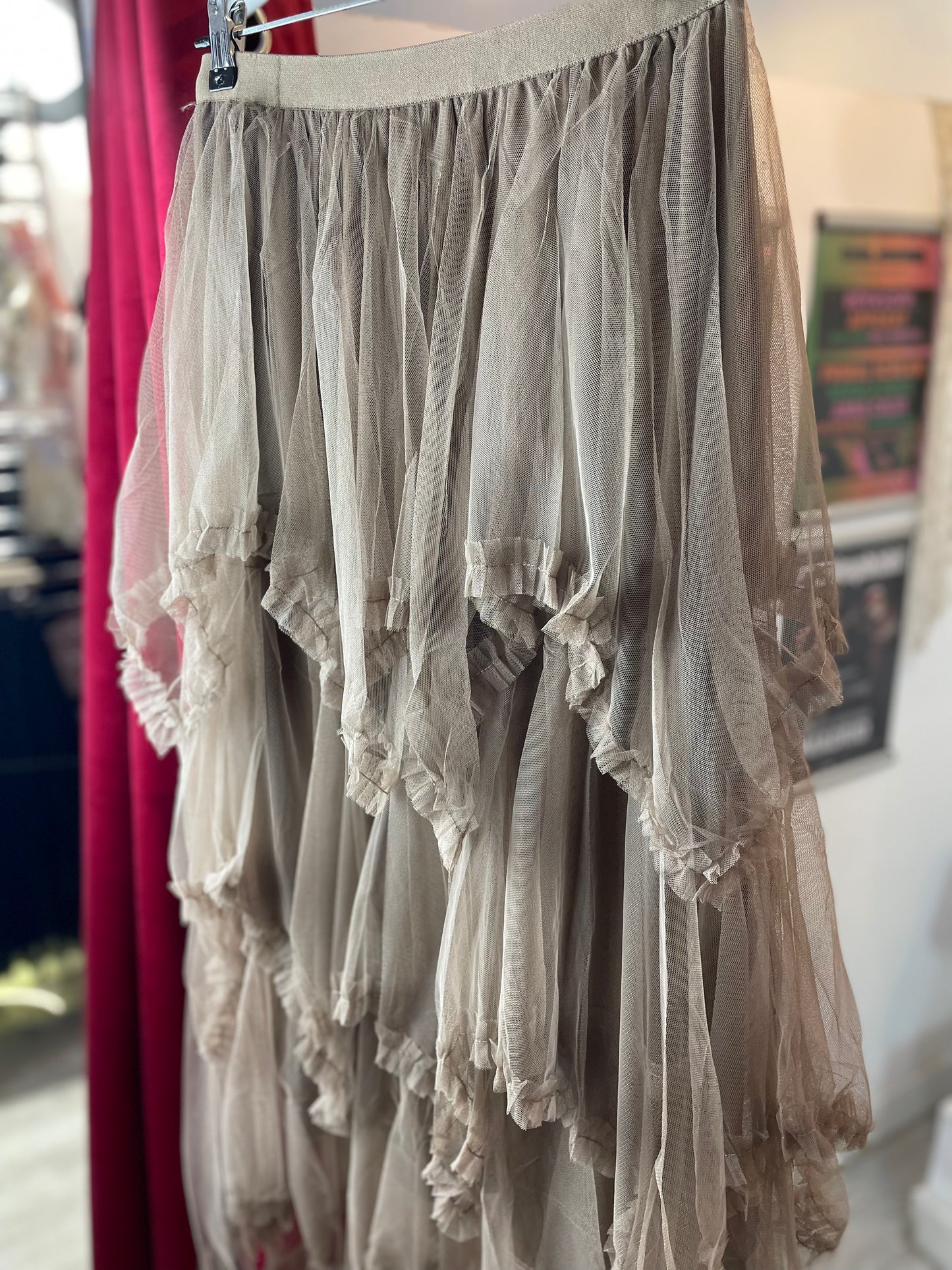 Fairycore Mesh - Layered Maxi Skirt – BEIGE MAD MAX