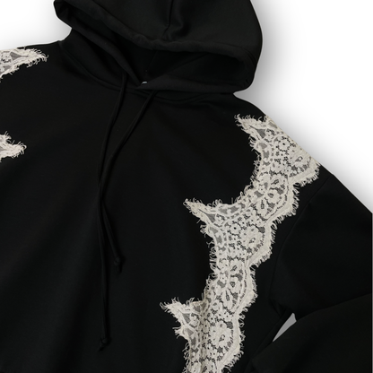 Lace Contrast - Boxy Hoodie