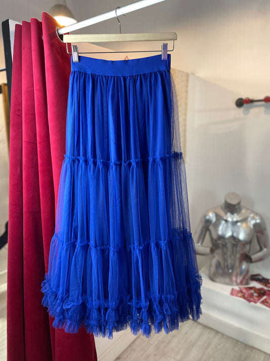 Fairycore Mesh” Layered Maxi Skirt – AZUL ULTRAMAR