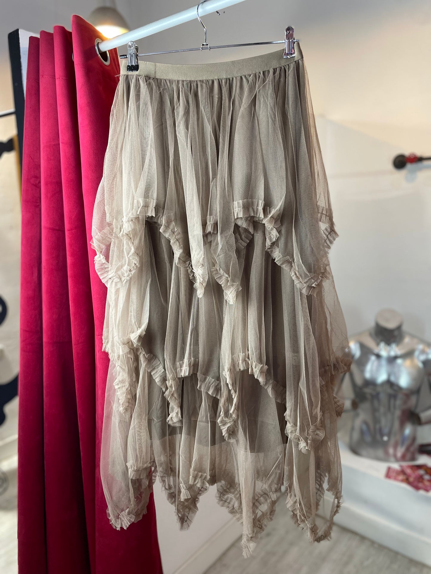 Fairycore Mesh - Layered Maxi Skirt – BEIGE MAD MAX