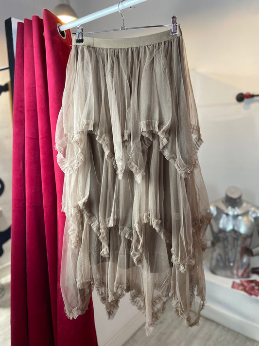 Fairycore Mesh - Layered Maxi Skirt – BEIGE MAD MAX