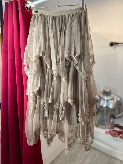 Fairycore Mesh - Layered Maxi Skirt – BEIGE MAD MAX