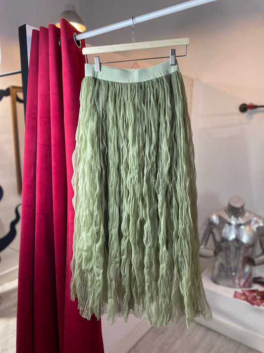 Fairycore Mesh - Layered Maxi Skirt – VERDE PRIMAVERA