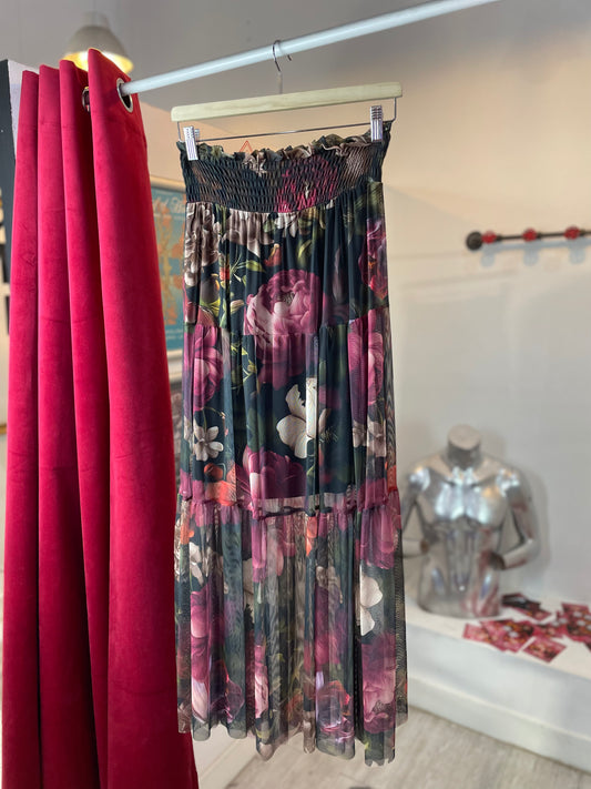Botanical Fairycore - Mesh Maxi Skirt