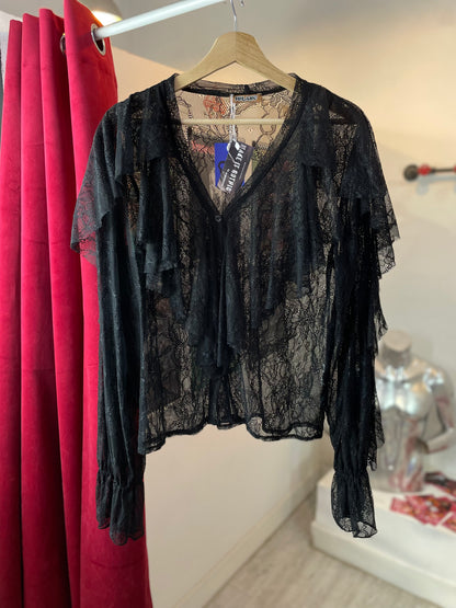 Raven Queen - Blouse Negra Mesh