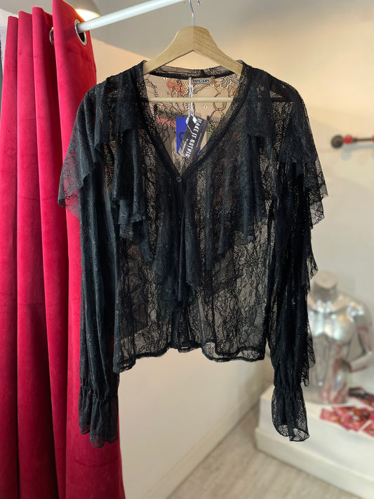 Raven Queen - Blouse Negra Mesh