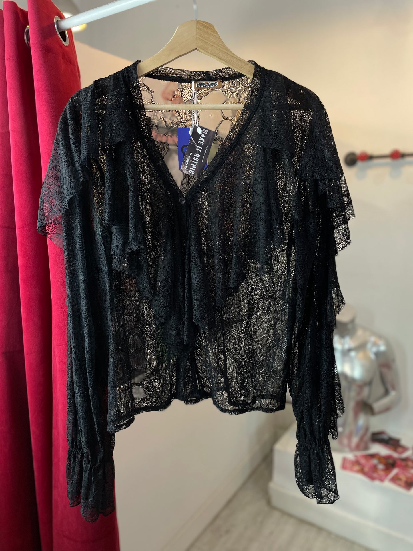 Raven Queen - Blouse Negra Mesh