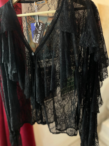 Raven Queen - Blouse Negra Mesh