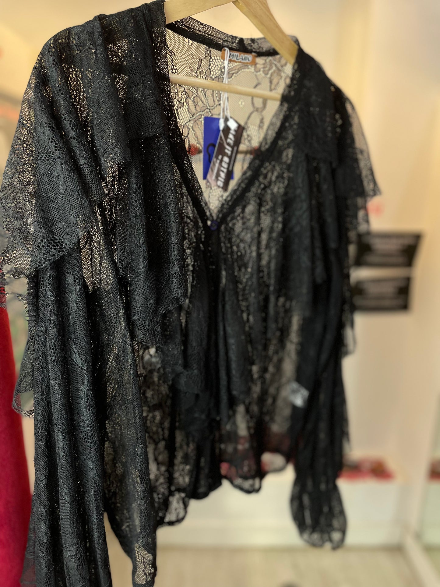 Raven Queen - Blouse Negra Mesh
