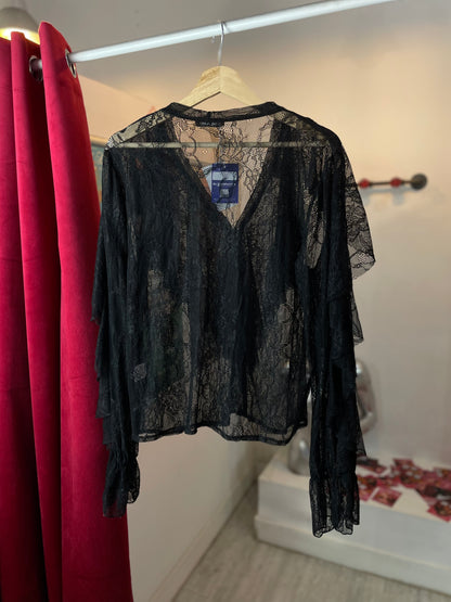 Raven Queen - Blouse Negra Mesh