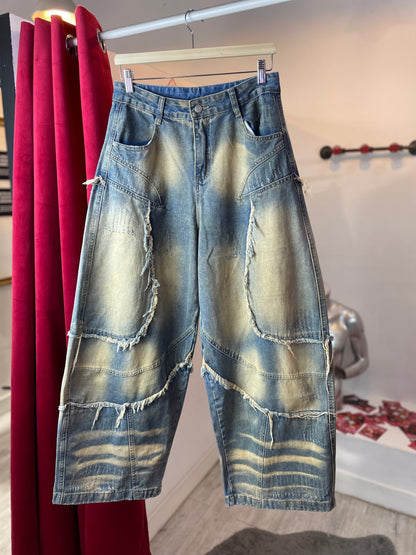 Desert Drift - Ultra Baggy Jeans Beige