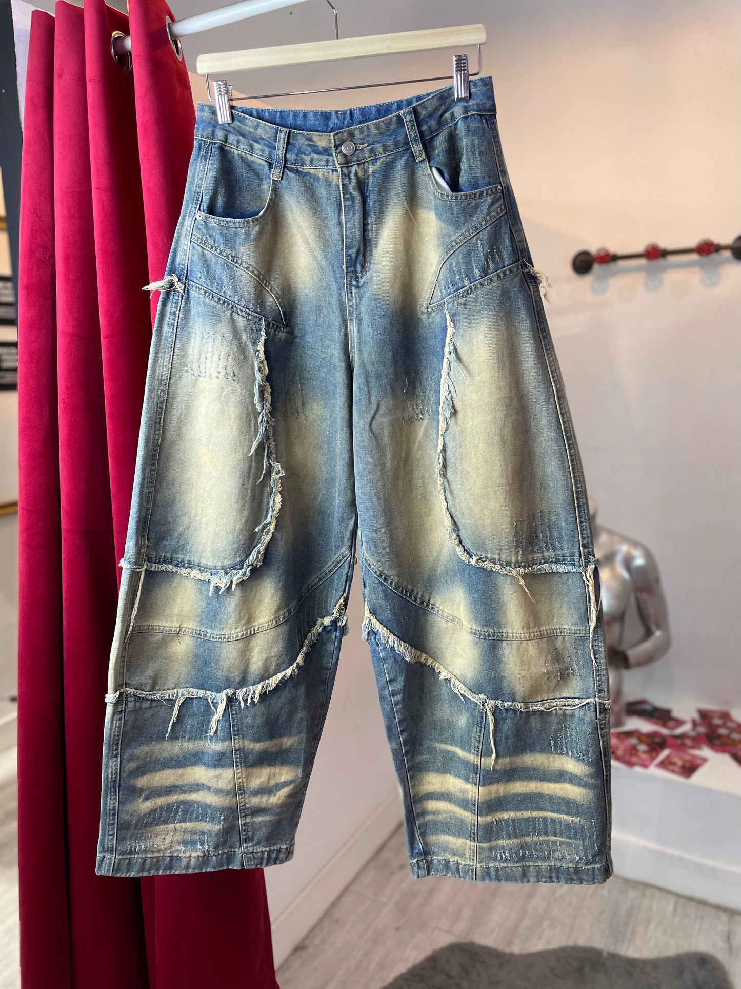 Desert Drift - Ultra Baggy Jeans Beige