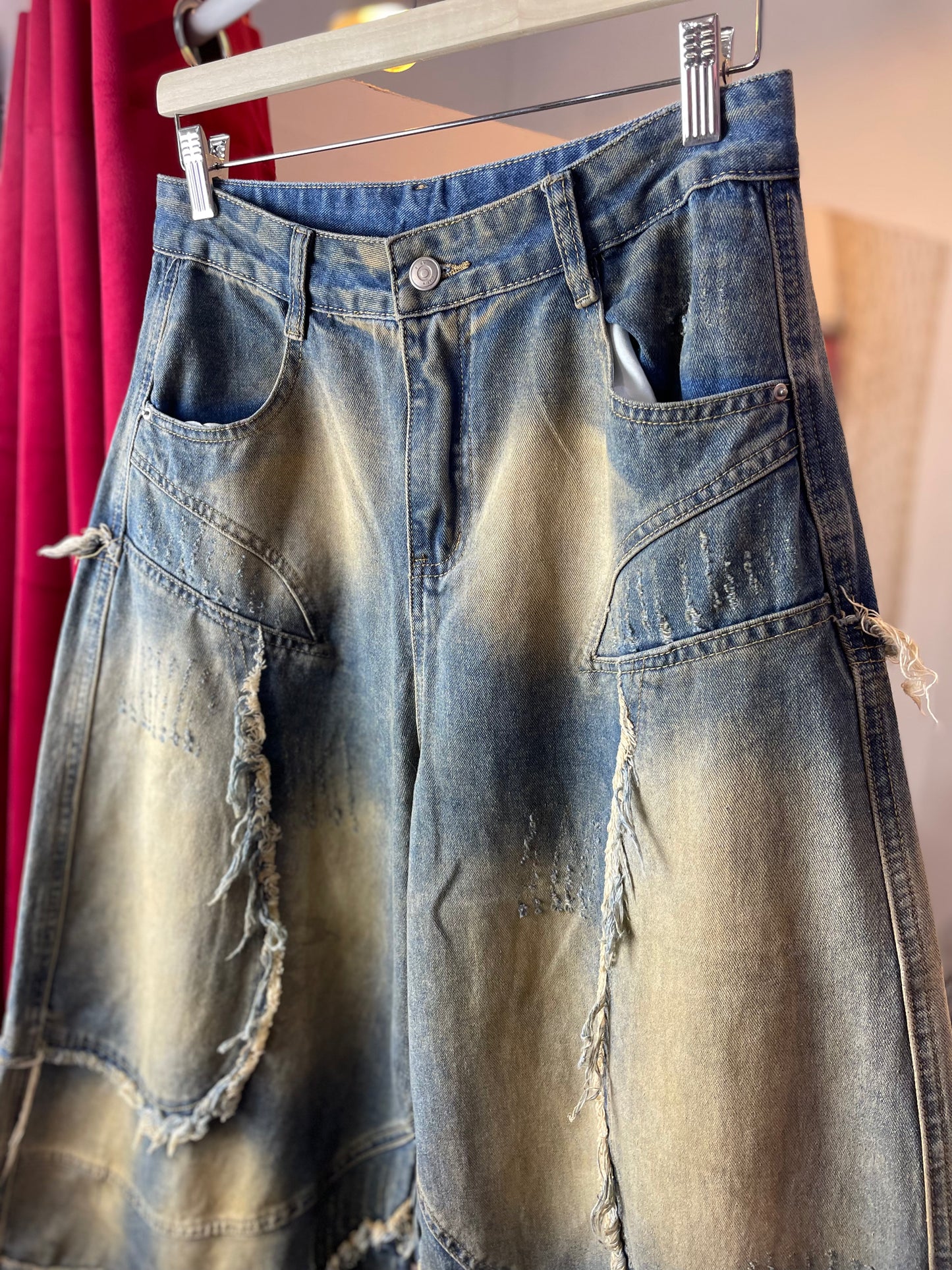 Desert Drift - Ultra Baggy Jeans Beige