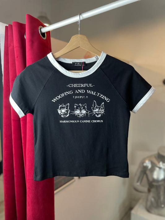 Purr Chaos - Baby Tee BLACK